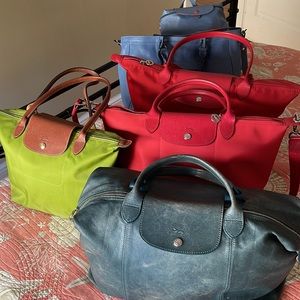 Longchamp Modele Depose in Teal distressed leather